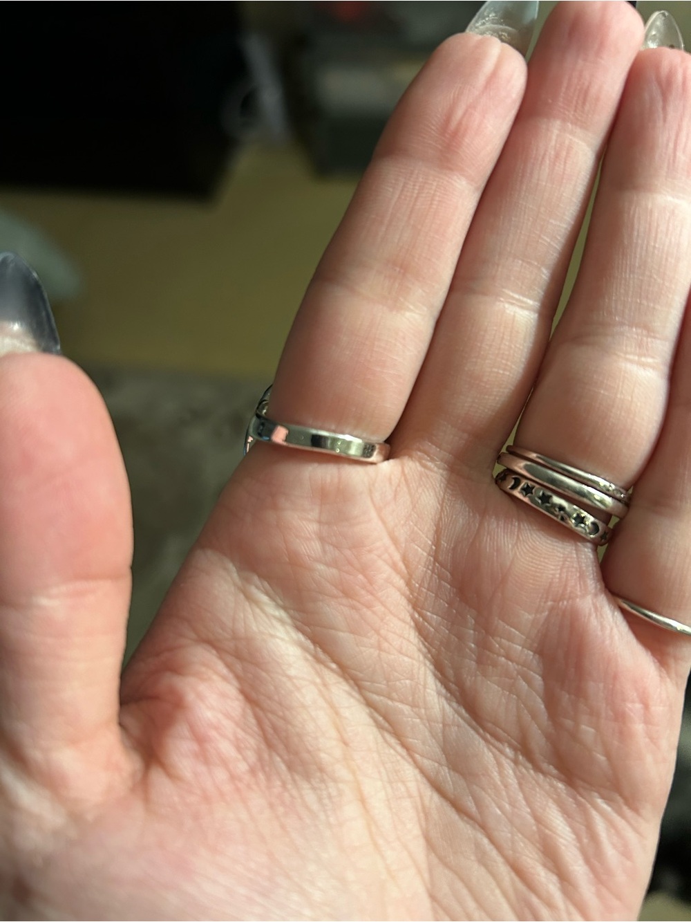 Free People Silver Pearl Statement Ring with Mixed Metal Accent - Picture 3 of 3